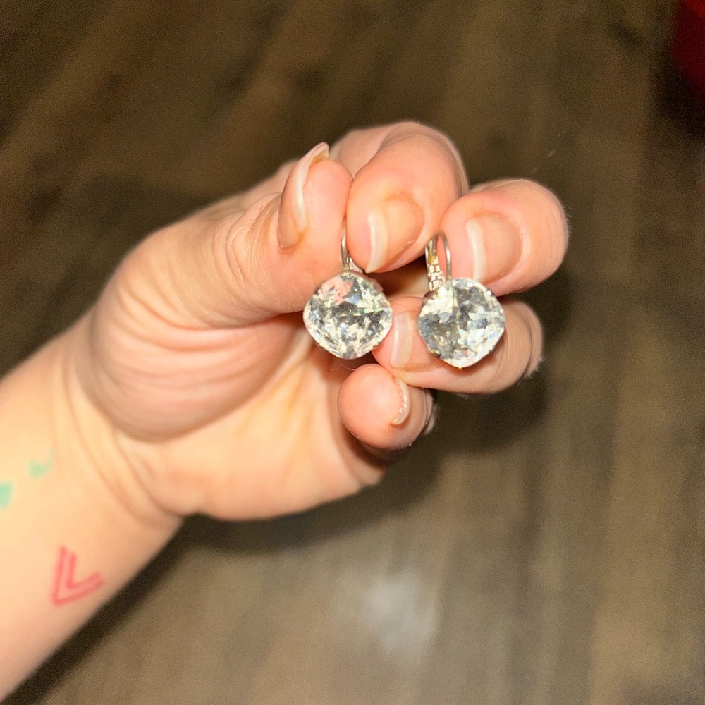 Elegant Silver Crystal Drop Earrings